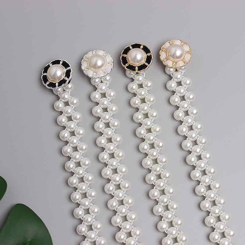 ベルト 韓国 パール ビーズ エレガント レディース ファッション アクセサリー オールシーズン ベルト ウエスト バンド スリム