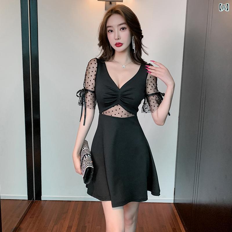 レディース レディース ドレス セクシー エレガント モダン クラブ ラウンジ 衣装 フィット 夜 接客 サロン レース ミニスカート シー..