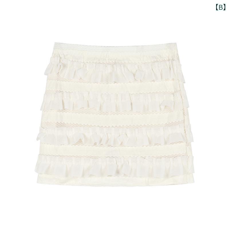 レディース 夏 ホット ガール スーツ 魅惑的 キャミソール トップス 女性 レース ふわふわ スカート