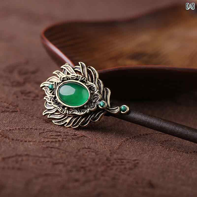 レディース アクセサリー かんざし おしゃれ 髪飾り ヘア チャイナ ドレス アンティーク ボール 簪 レトロ ヘアピン シンプル スーパー フェアリー クラシック ステップ ロッキング 木製