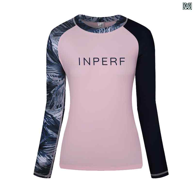 レディース ウェットスーツ サーフィン スポーツ 水着 韓国 長袖 日焼け防止 速乾 ラッシュガード ボデ..