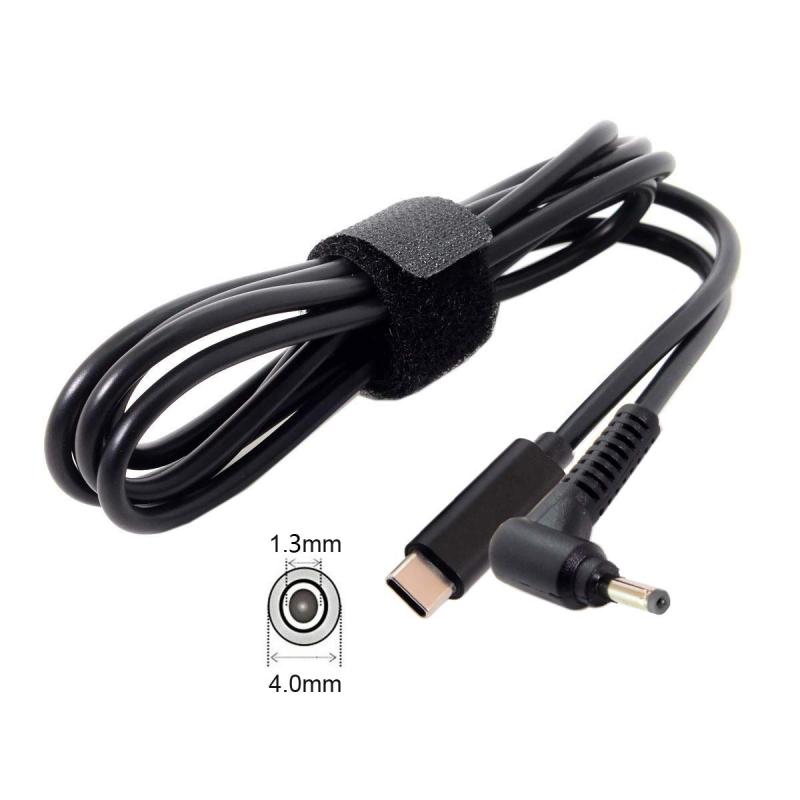 Xiwai Type C USB-C 入力 - DC 4.0x1.3mm Power PD充電角度付きケーブル ノートパソコン用 18-20V