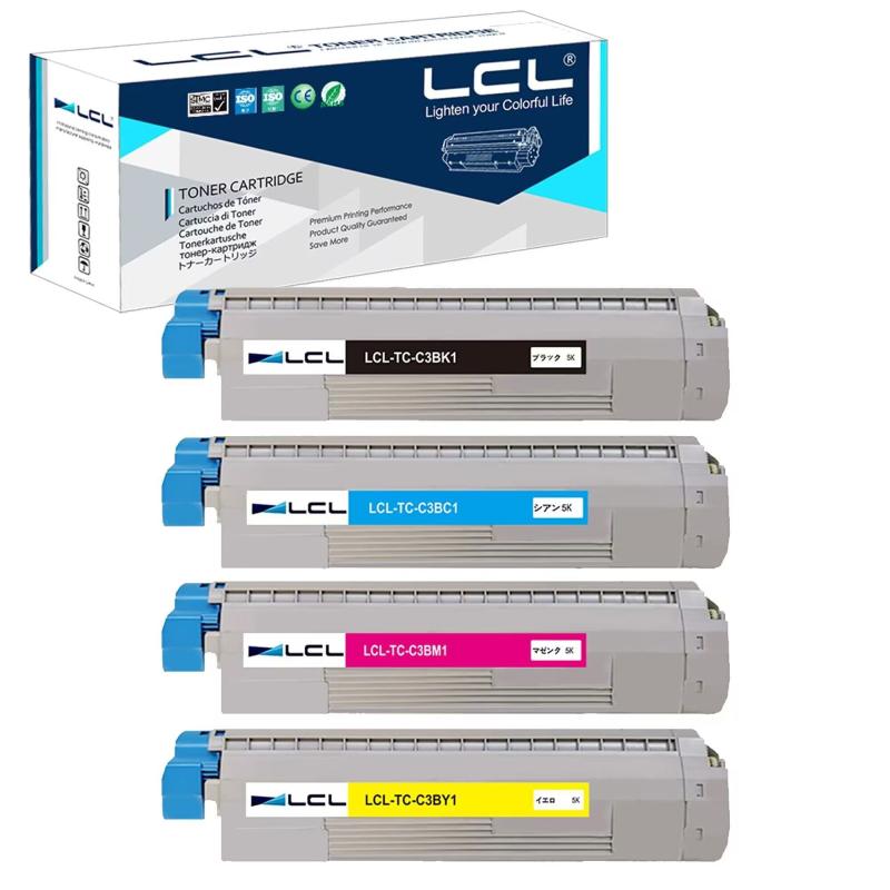 LCL OKI用 TC-C3B TC-C3BK1 TC-C3BC1 TC-C3BM1 TC-C3BY1 C844dnw C835dnwt C835dnw C824dn (4色セット ブラック シアン マゼンタ イエロー) 再生トナーカートリッジ 対応機種