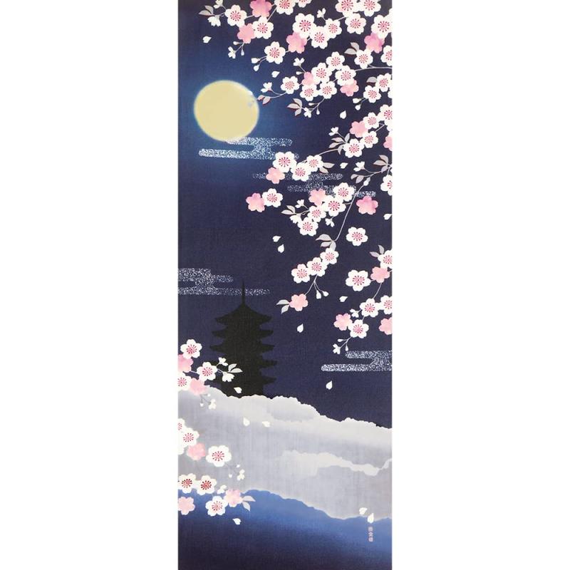 Tapestries - 濱文様 絵てぬぐい 月夜の桜