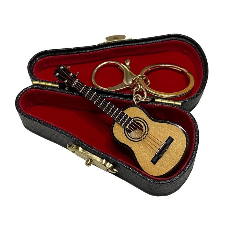 [MoonEmbassy] キーホルダー ウクレレ ミニチュウクレレ 楽器ギフト ケース付け Miniature Ukulele Guitar Keychain
