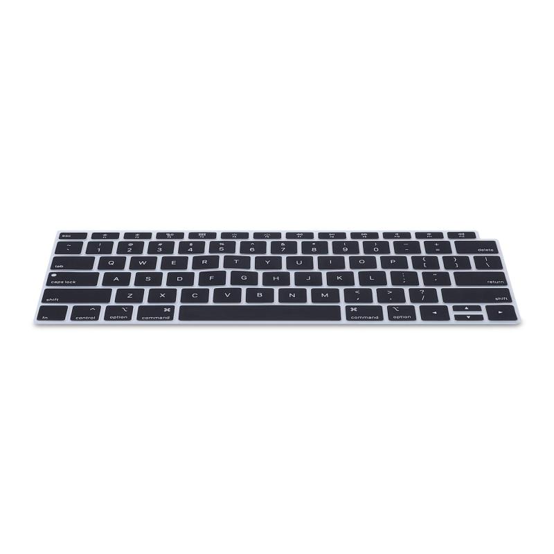 kwmobile Apple MacBook Air 13" 2018 2019 2020 A1932対応 キーボードカバー - ノートパソコン ノートPC QWERTY配列 防塵 黒色
