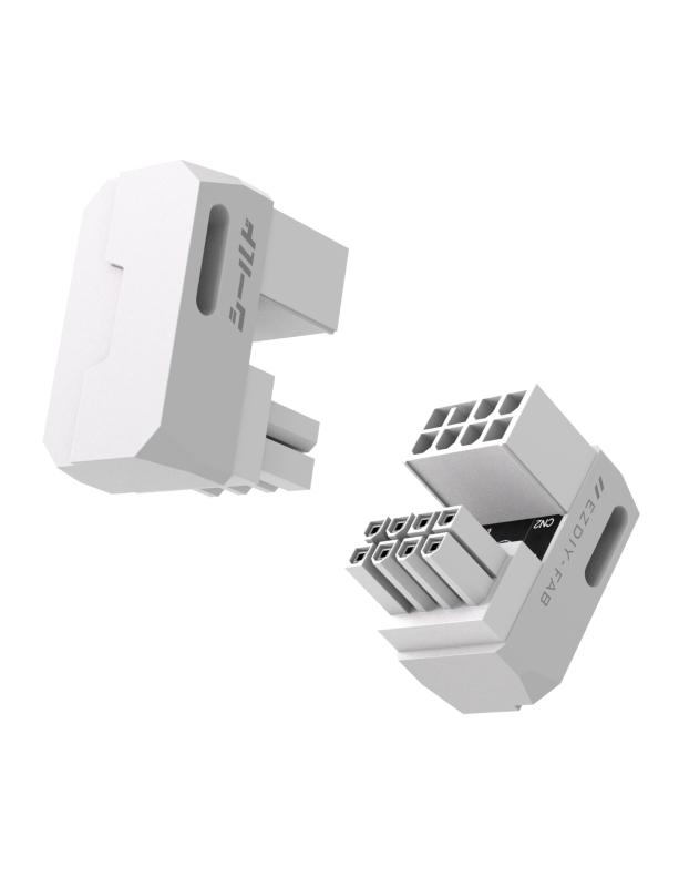 EZDIY-FAB シールドシリーズ 8ピン 変換 PCIe GPU 電源アダプター、PCI Express用 電源変換アダプタ Uターン型 8ピン180度角度コネクタ、グラフィックカード用 アルミニウムデザイン - 2パック