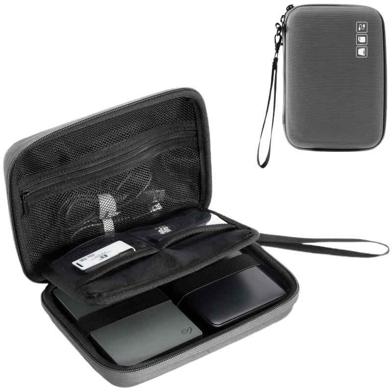 ProCase HDD 用収納ケース 携帯用 ハードケース 耐衝撃ハードEVA材質 2.5インチのハードディスク2個+ケーブル収納可能