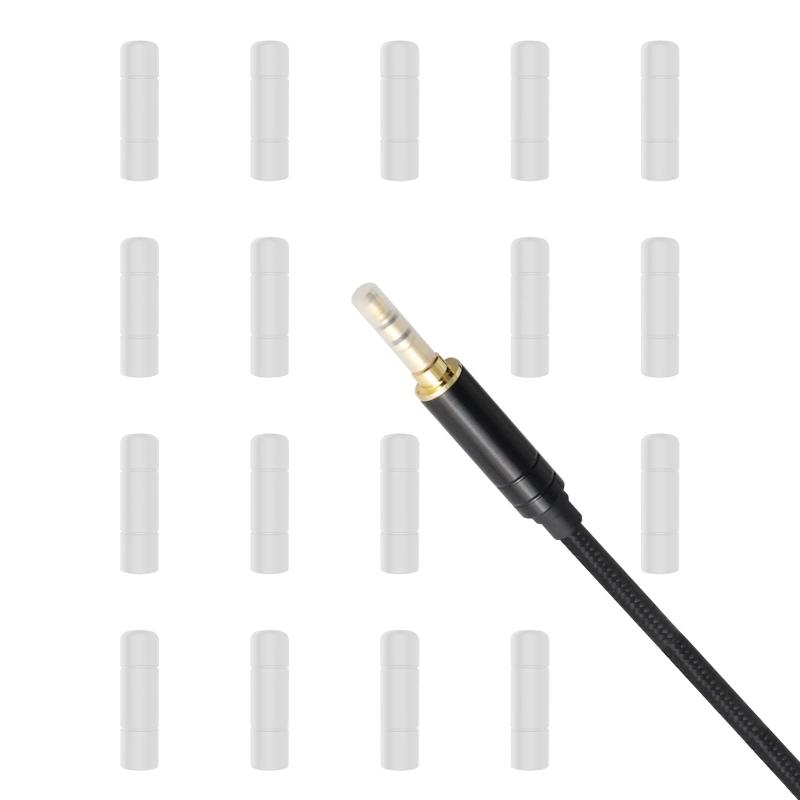 3APLUS プラグ保護キャップ ステレオミニプラグ (2.5mm) 用 イヤホンジャック カバー ケーブルカバー プラグカバー 2.5mm端子用 樹脂製 20個入り 白