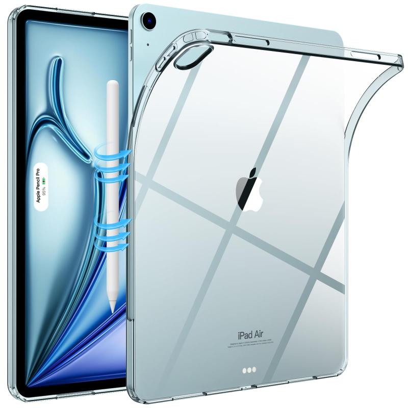 MoKo iPad Air 13インチ 2024 ケース iPad Pro 12.9 2022/2021 ケース 13インチiPad Air(M2) ケース iPad Pro 12.9 第5/6世代 専用クリアケース TPU製 ソフト 四角特別保護 軽量