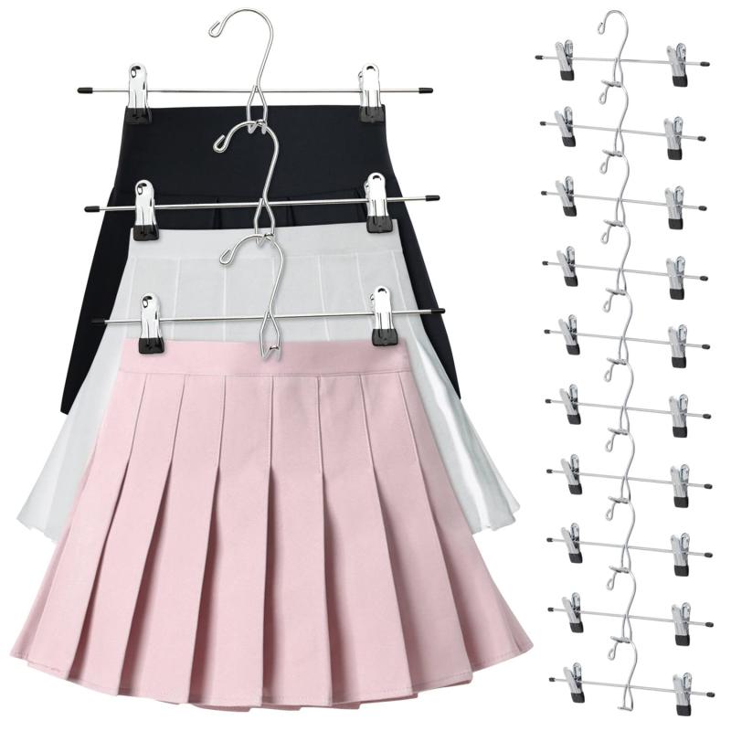 DOIOWN スカートハンガー ズボンハンガー 10本組 ハンガー ステンレス すべらない 収納 省スペース か..