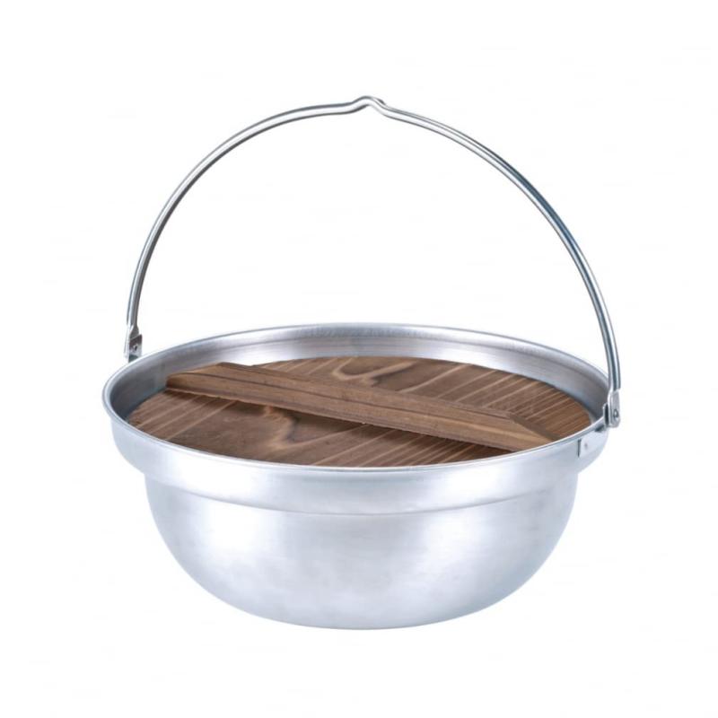 ユニフレーム(UNIFLAME) 焚き火鍋 30cm 660003材質：本体・ツル／ステンレス鋼、フタ／天然木重量：約1.05kg満水容量：約6L