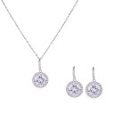 ジュエリーセット レディース 軽やかな高級感 ジルコニア 銅製 ピアス ネックレス 幾何学 ラウンド型 鎖骨魅せ オフィス カジュアル ファッション 通勤 万能 合わせやすい ゴールド シルバー