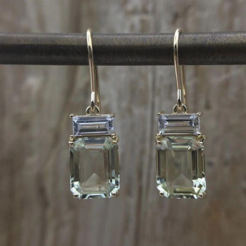 Freshwater Pearl - 耳飾 レディース ジルコニア 煌めき スクエア 幾何学デザイン 個性的 高級感 エレガント ファッション 通勤 万能 デイリーユース ゴールドカラー 春夏 亜鉛合金