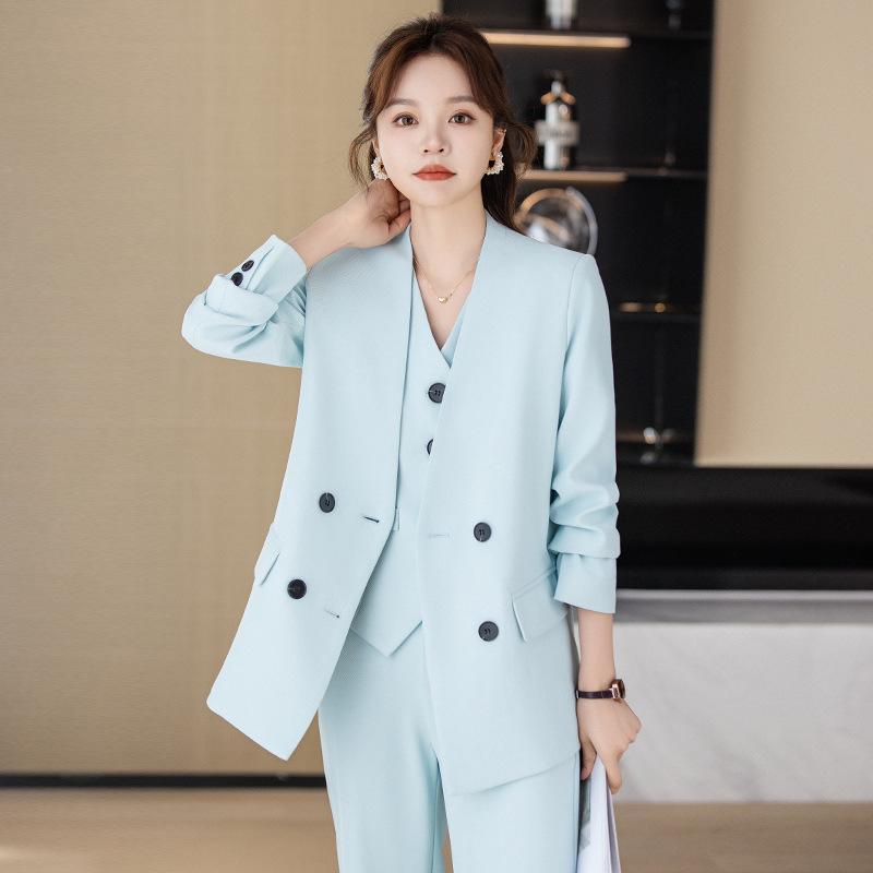 ・スタイル: エレガント・主な素材: TR素材（ポリエステル95%以上、スパンデックス30%以下）・袖丈: 長袖・袖型: レギュラー・パンツ丈: フルレングス・カラー展開: ブラック、アプリコット、ライトブルー・サイズ展開: S、M、L、XL、XXL、XXXL、XXXXL