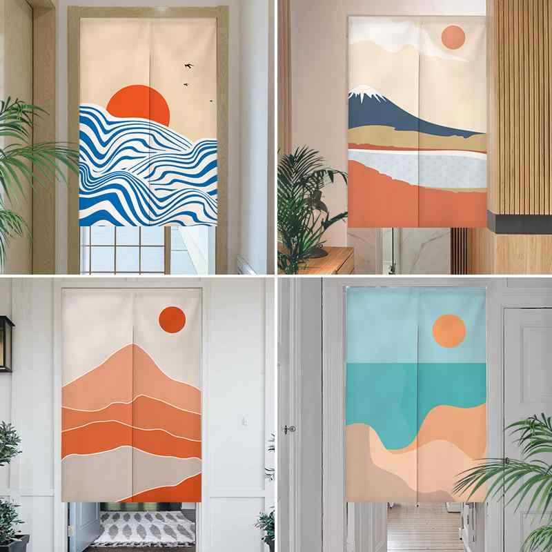 のれん 笑顔 文字柄 おしゃれ かわいい 間仕切り カーテン つっぱり式 穴あけ不要 目隠し 玄関 リビング ダイニング トイレ キッチン 通路用 ポリエステル製 サイズ豊富