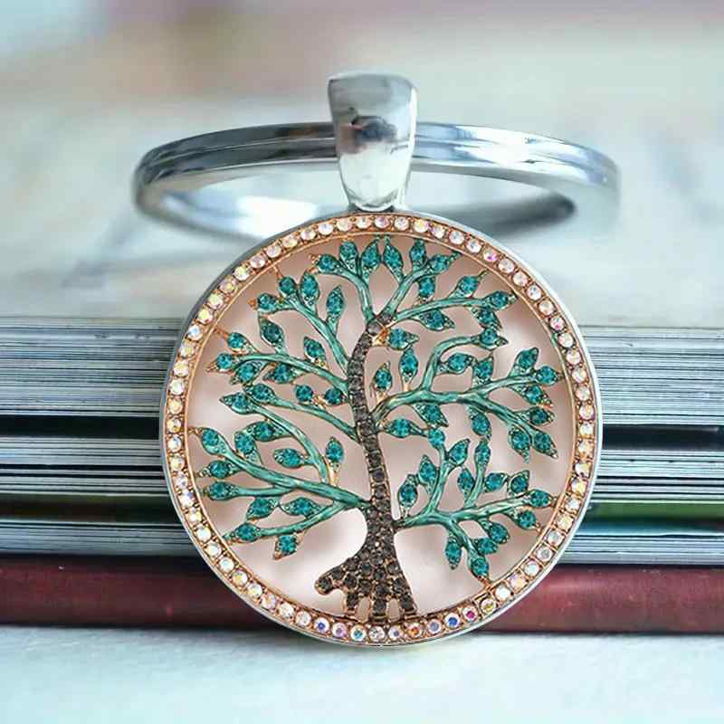 ペンダント ネックレスチャーム 欧米風 おしゃれ かわいい 生命の樹 デザイン 2D柄 円形 ガラス 亜鉛合金製 メタル アクセサリー 男女兼用 ギフト 記念日 誕生日 プレゼント(x2)