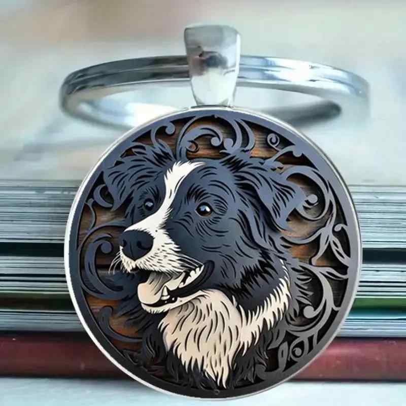 キーホルダー 牧羊犬 かわいい おしゃれ レトロ風 亜鉛合金製 丈夫 耐久性 犬好き ギフト プレゼント 誕生日 記念日 友人 カップル 同..