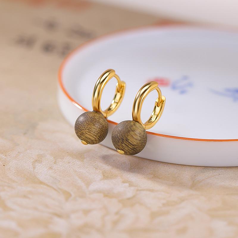 イヤリング レディース S925純銀 金メッキ 揺れる 丸玉 幾何学デザイン レトロ 中華風 イヤークリップ 大人かわいい 上品 カジュアル プレゼント