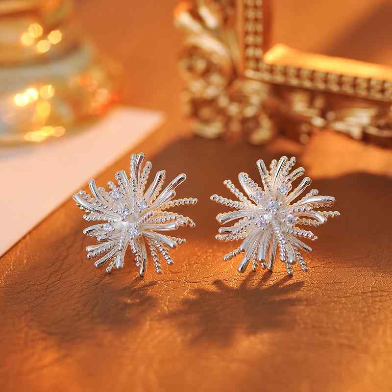 ピアス レディース 高級感 花火デザイン 花モチーフ 個性的 上品 エレガント 万能スタッド 銅合金 電気メッキ加工 春夏 日韓風 かわいい アクセサリー ファッション小物