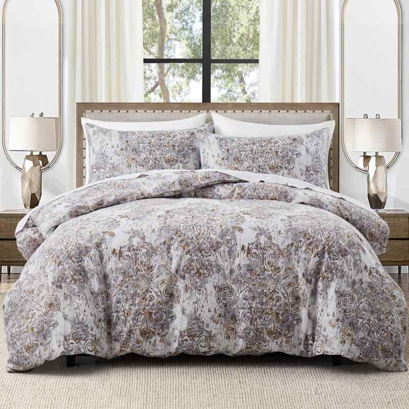 ・主な素材: 化学繊維・染色加工: 活性染料・織り方: ピーチスキン加工・柄: 幾何学模様、ペイズリー・デザインテイスト: 北欧風・スタイル: ボックスシーツタイプ・セット内容: 3点セット・カラー展開: ホワイト・対応ベッドサイズ: 2.0mベッド・サイズ展開: 173x229cm, 203x229cm, 229x229cm, 264x229cm, 145x210cm, 180x210cm, 210x210cm, 240x220cm, 135x200cm, 155x200cm, 155x220cm, 200x200cm, 220x200cm, 240x220cm, 260x220cm