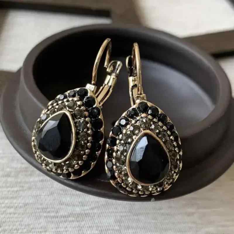 イヤリング レディース ボヘミアン フレンチ 宮廷風 エスニック レトロクラシック 宝石 カラフル 彫刻..