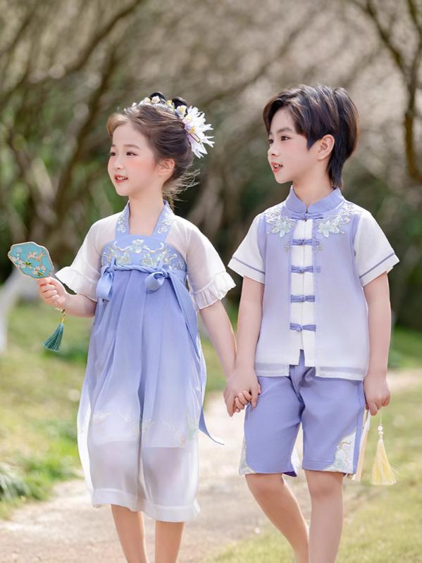 漢服 キッズ 男の子 女の子 柔らかい 肌触り良い 中国風 唐装 民族衣装 発表会 舞台衣装 イベント 撮影..