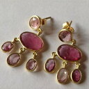 ピアス レディース 欧米風 ボヘミアン リゾート アシンメトリー ロングピアス カラフル 樹脂切り替え ゴールド 合金製 電気メッキ加工 サークルモチーフ 春夏 イヤリング