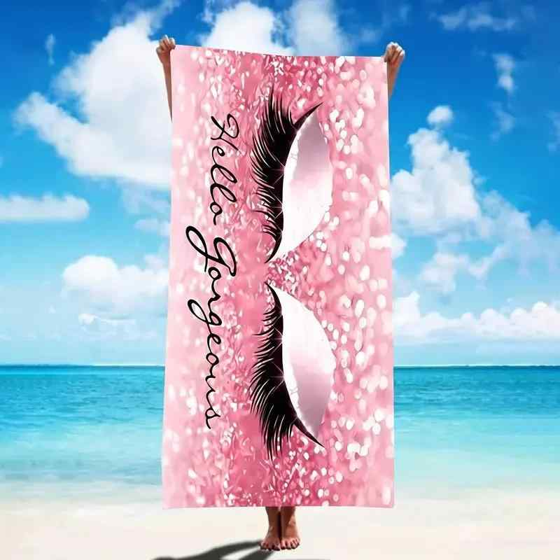 ビーチタオル 速乾 マイクロファイバー 大判 プリント柄 両面起毛 吸水性抜群 軽量 コンパクト プール ..