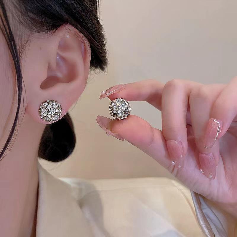 イヤリング レディース ノンホール マグネット式 ピアス穴不要 装着簡単 高級感 ラインストーン キラキ..