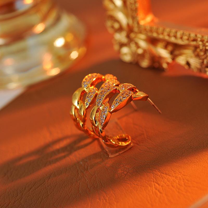 ピアス レディース 925シルバーポスト ジルコニア C型 欧米風 レトロ エレガント ファッション 通勤 オ..