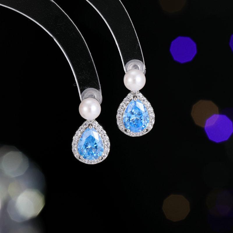 ピアス レディース S925銀ポスト 淡水パール ジルコニア 涙型 ドロップ しずく型 シンプル 上品 オフィ..