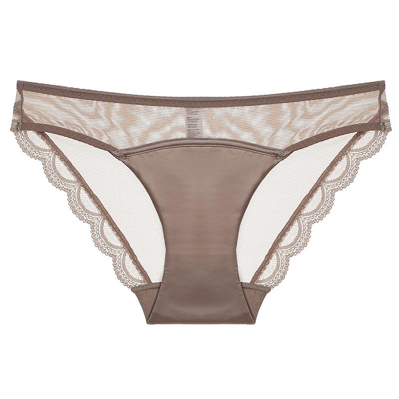 ショーツ レディース 通気性抜群 ヒップアップ効果 超薄型 セクシー フレンチスタイル レース サテン調 光沢感 ローライズ 浅履き 大きいサイズ S-XL対応 ナイロン 無地 綿クロッチ 三角ショーツ オールシーズン