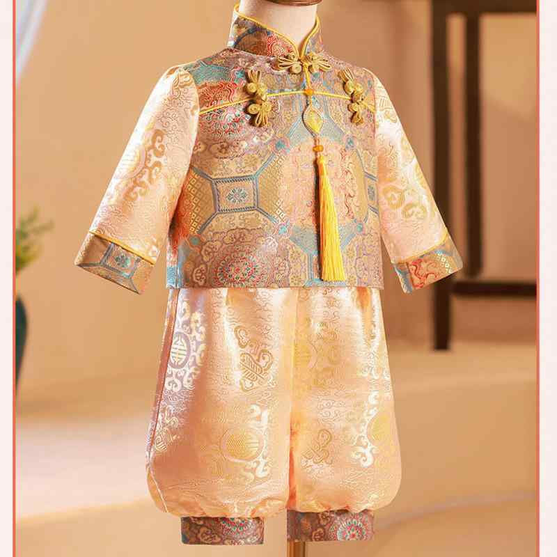 唐装 男の子 ベビー キッズ 1歳児 誕生日 選び取り 礼服 かわいい 裏起毛 厚手 暖かい 防寒 綿 コットン 新中華風 チャイナ服 秋冬 男児 子供服