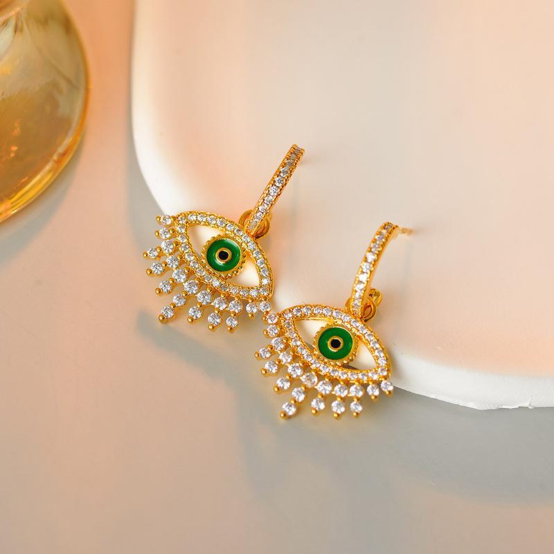 ピアス レディース S925シルバーポスト 金属アレルギー対応 電気メッキ加工 デビルズアイ エナメル 全..