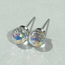 ピアス 男女兼用 銅製 電気メッキ加工 7色展開 カラフル 地球儀モチーフ クリスタル 丸玉 球体 幾何学デザイン シンプル ファッション 通勤 オフィス 春夏