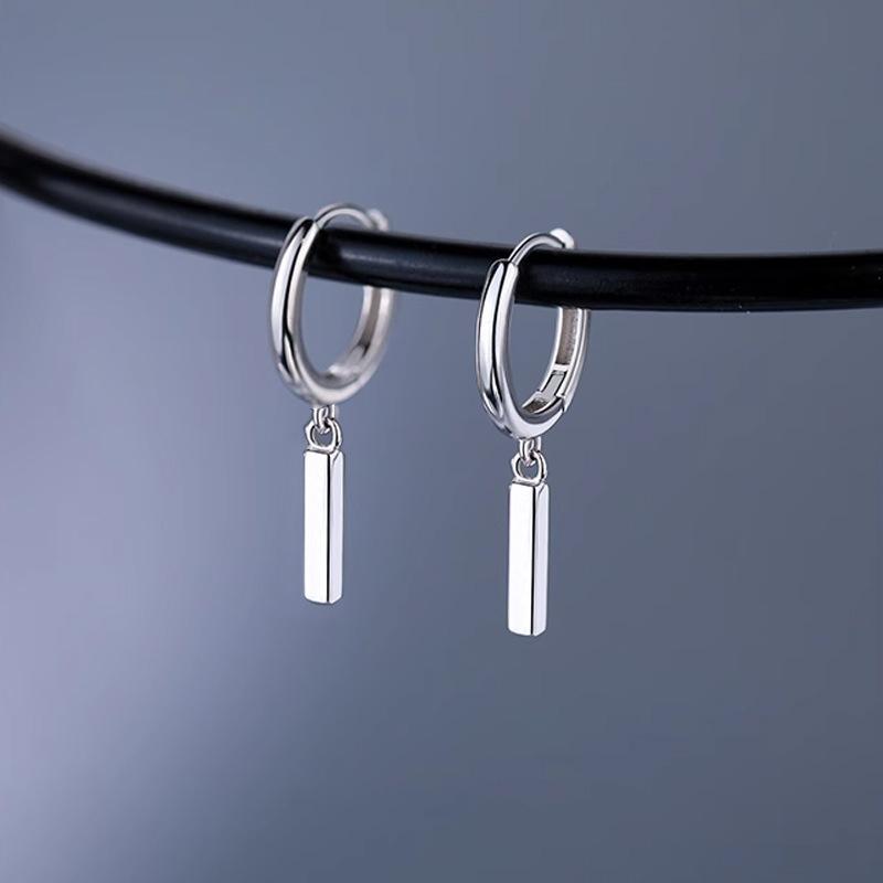 ピアス レディース 女性用 着けっぱなしOK ノンストレス S925 純銀 小ぶり ミニマル シンプル バーフープ デイリーユース オフィス カジュアル スタイリッシュ