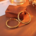 フープピアス レディース 銅製 大ぶり 電気メッキ加工 ブラック ゴールド 切り替え ひし形模様 ジルコニア付き レトロ エレガント 上品 欧米風 普段使い トレンド アクセサリー