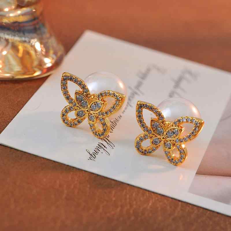 ピアス イヤリング レディース 女性用 蝶々 2way パール 高級感 軽やか ラグジュアリー 大ぶり 華やか ..
