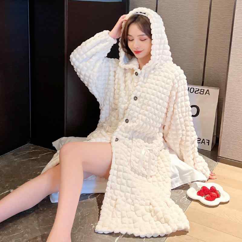 ルームワンピース レディース あったか 厚手 保温 長毛フリース ジャガードフリース 開襟 カーディガン 韓国風 かわいい 少女風 部屋着 ワンマイルウェア 秋冬