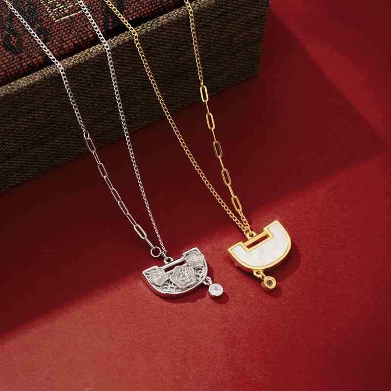Cross - ネックレス レディース 女性用 925シルバー ローズ 平安ロック エスニック ペンダント 鎖骨ネックレス ユニーク エレガント シンプル 通勤 オフィス Oチェーン 多連