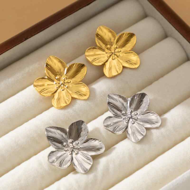 SWAROVSKI - ピアス レディース シンプル フラワーモチーフ メタル 合金製 電気メッキ加工 個性的 欧米風 普段使い 通勤 オフィス カジュアル ストリートファッション 春夏 イヤリング