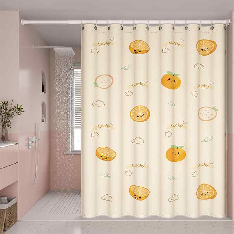 シャワーカーテン 浴室 洗面所 トイレ 用 撥水 防カビ 突っ張り棒式 穴あけ不要 間仕切り 目隠し 布製 高級感 モダン シンプル 動物柄 植物柄 裾重り入り