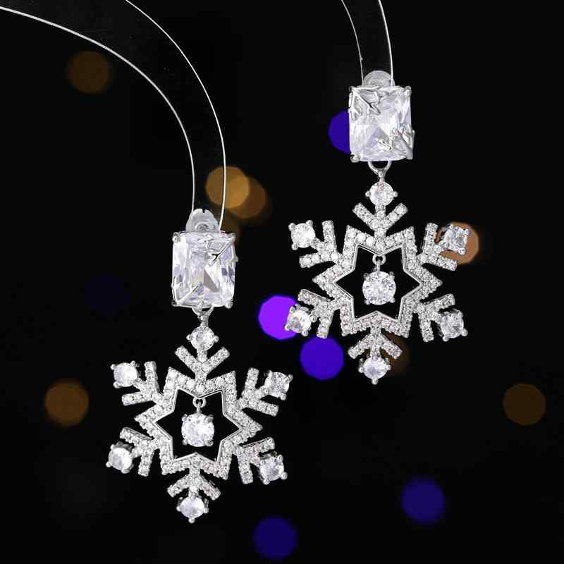 Other , Materials - ピアス レディース S925シルバーポスト ジルコニア 雪の結晶 クリスマス 結婚式 披露宴 パーティー ドレススタイル フォーマル 通勤 オフィス 上品 エレガント 高級感
