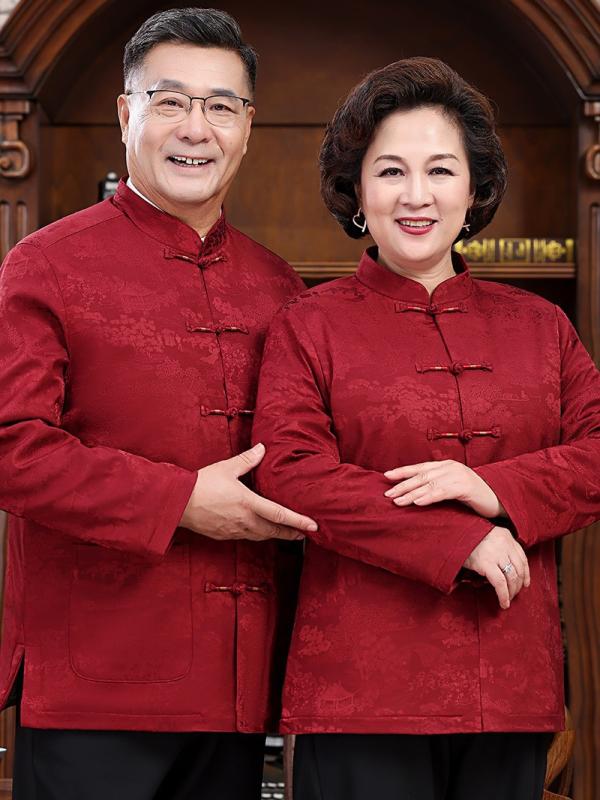 唐装 メンズ レディース 厚手 中綿入り 防寒 秋冬 中高年向け カップル ペア チャイナジャケット アウター 中華風 結婚式 長寿祝い 誕生日 フォーマル シーン