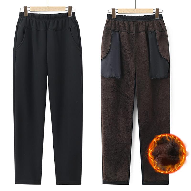 パンツ レディース 保温 裏起毛 厚手 あったか 暖かい 7分丈 大きいサイズ ゆったり 中高年 シニア ママ おばあちゃん 無地 秋冬 カジュアル リラックス 部屋着 外出着
