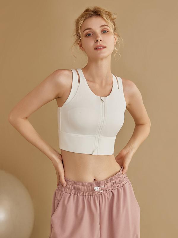 スポーツブラ レディース 揺れない 高サポート フロントジップ ノンワイヤー 前開き ランニング ヨガ ..