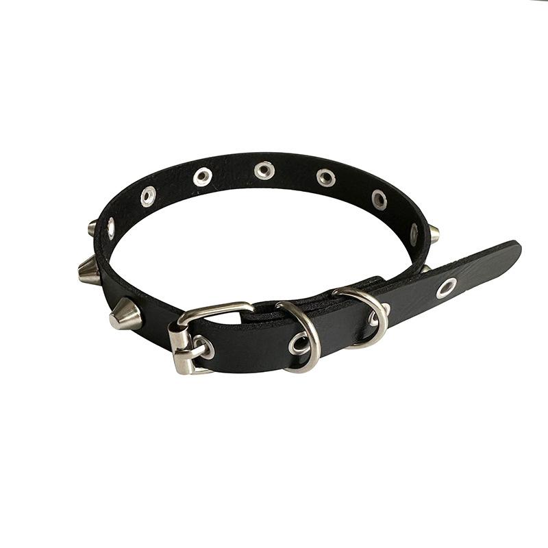 チョーカー ユニセックス ペア レザー スタッズ メタル パンク ロック 原宿系 ストリート ファッション 2way ネックレス ブレスレット