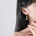 ピアス レディース S925シルバー 和田玉 花モチーフ 四つ葉 チューリップ レトロ 個性的デザイン エレガント フックピアス ゴールド 女性用