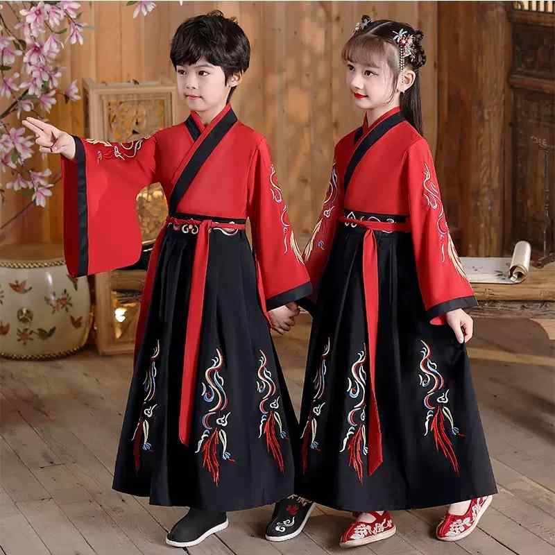 漢服 男の子 女の子 キッズ 子供 小学生 男女兼用 柔らかい 肌触り 中国風 中華風 伝統衣装 古風 学童..